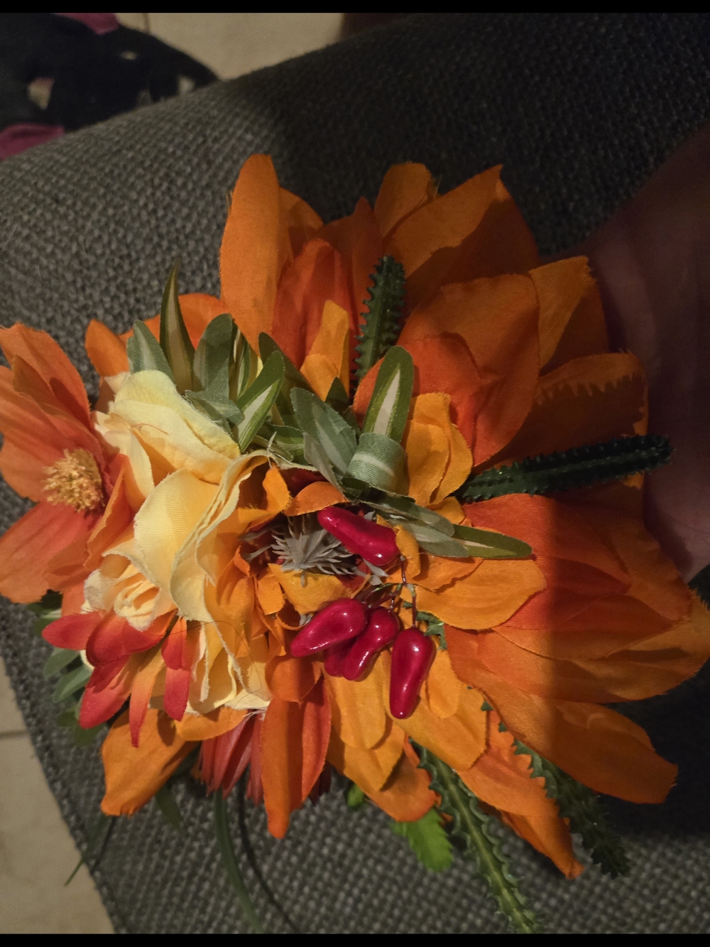 Vibrant Orange Hair Flower